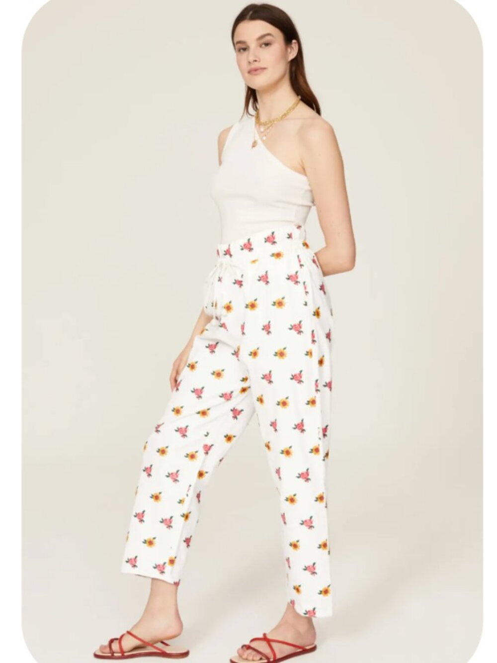 FARM Rio Mixed Flowers Embroidered Pants Size Medium - Picture 8 of 15